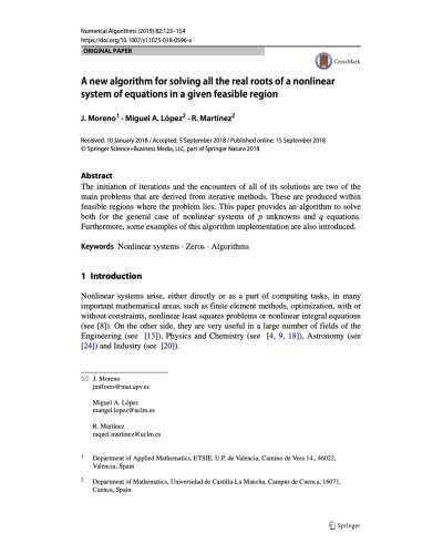 A new Algorithm for solving all the real roots of a nonlinear system of equations in a given feasible region