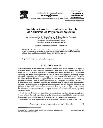 An algorithm to Initialize the Search of Solutions of Polynomial Systems